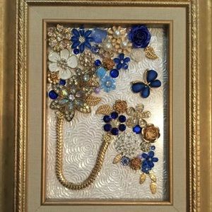 Framed Costume Jewelry Artwork